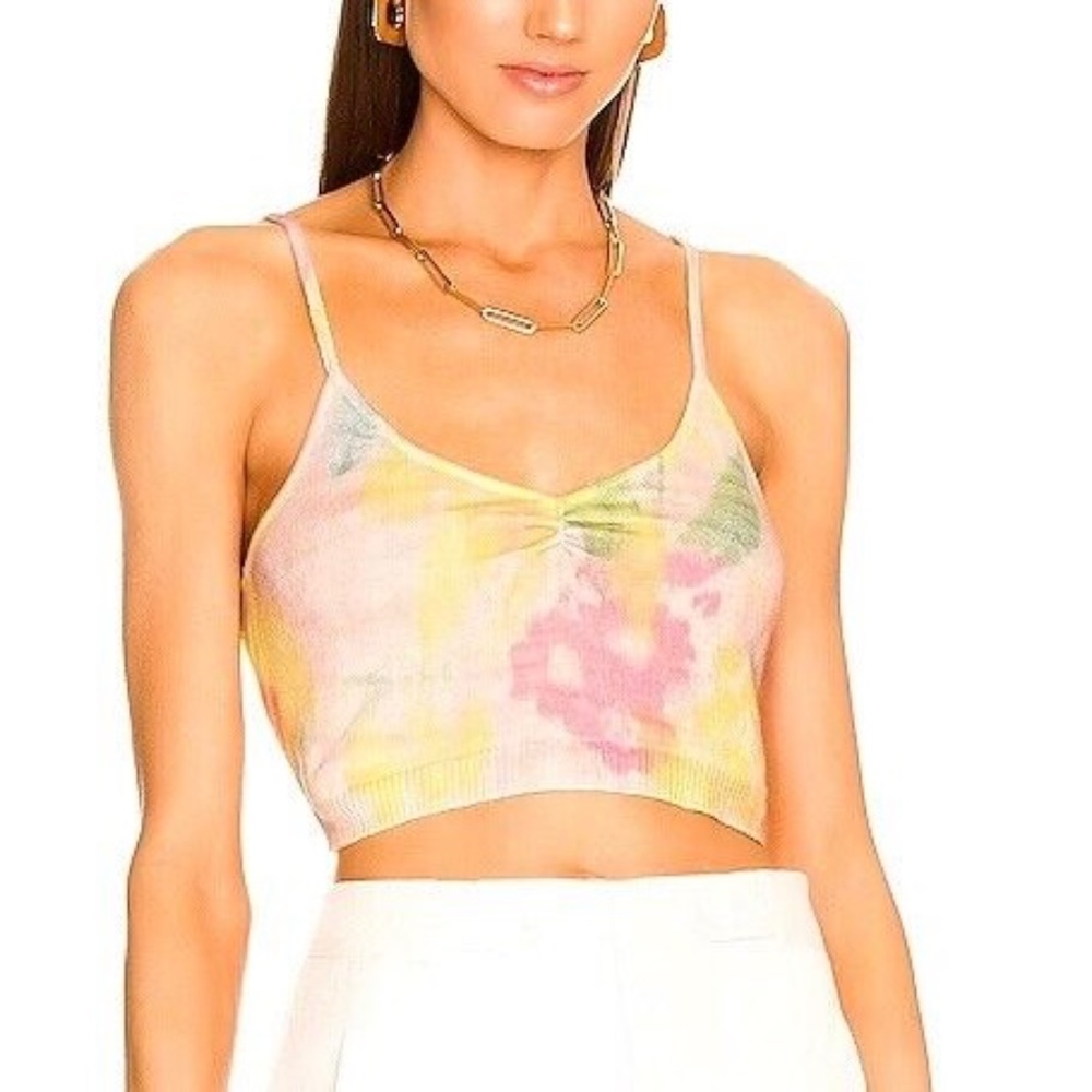 Le Superbe Hailey Wool/Cashmere Sweater Halter Crop Top Melting Lemons Size XS